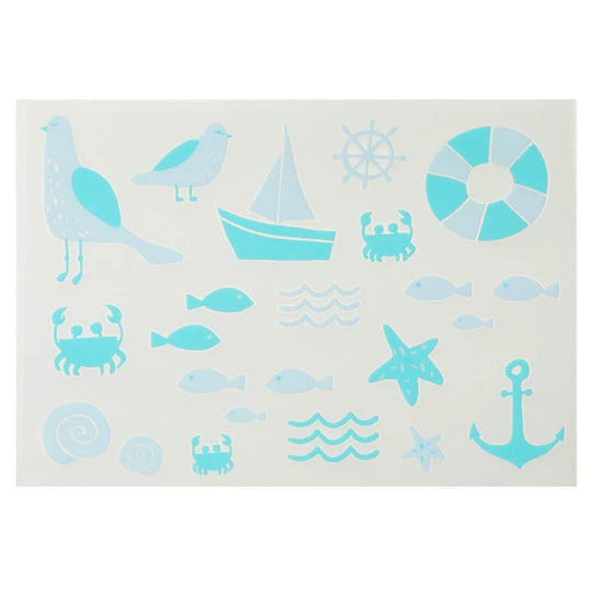 Irodo Fabric Transfer Stickers - Sea Sea Light Blue*Sky
