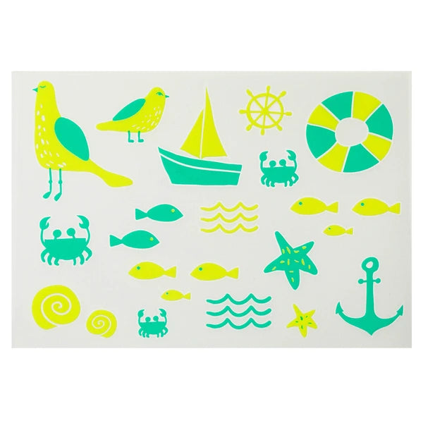 Irodo Fabric Transfer Stickers - Sea Green*Lime Green