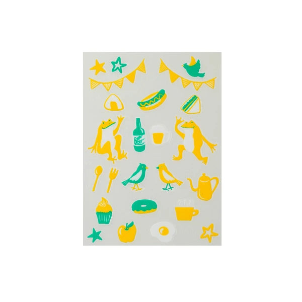 Irodo Fabric Transfer Stickers - Picnic Yellow*Lime Green