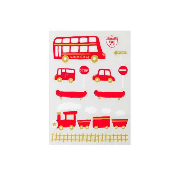 Irodo Fabric Transfer Stickers - NORIMONO Red*Gold