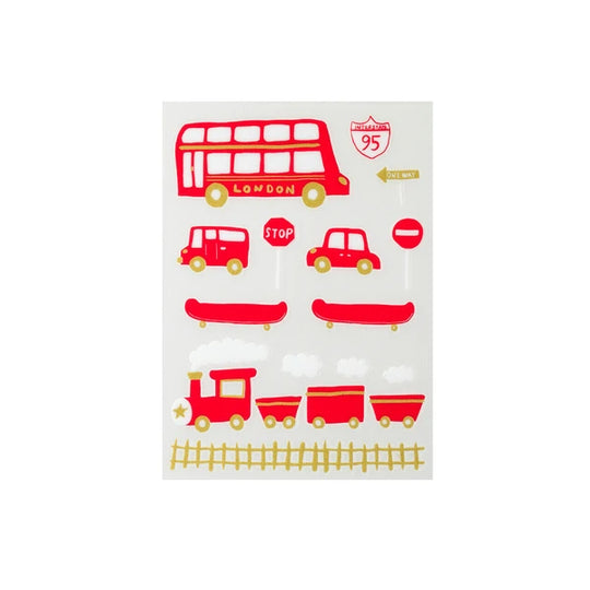 Irodo Fabric Transfer Stickers - NORIMONO Red*Gold