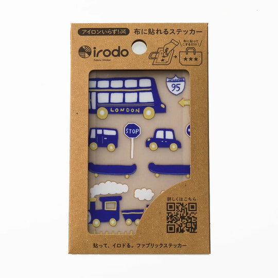 Irodo Fabric Transfer Stickers - Norimono Blue*Gold