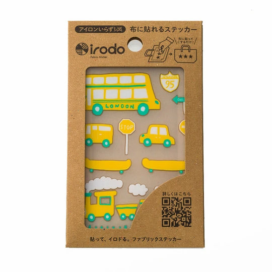 Irodo Fabric Transfer Stickers - Norimono Yellow*Lime Green