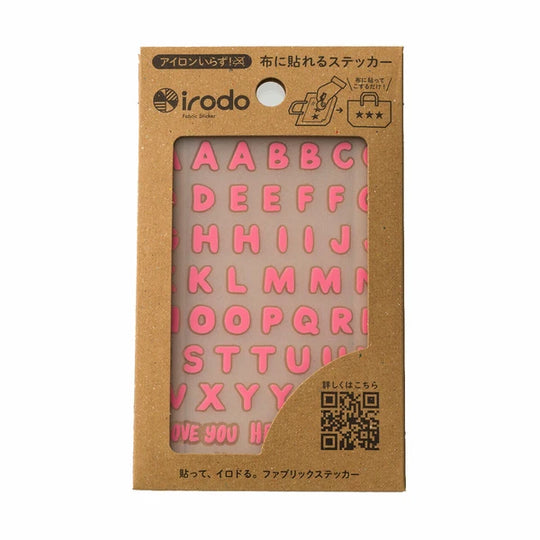 Irodo Fabric Transfer Stickers - Alphabet Pink