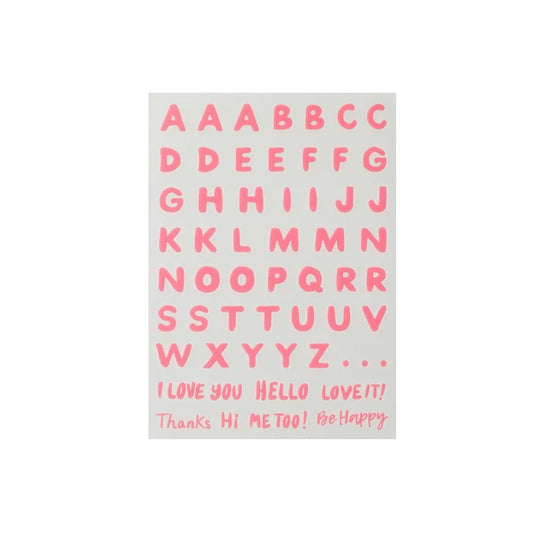 Irodo Fabric Transfer Stickers - Alphabet Pink