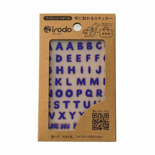 Irodo Fabric Transfer Stickers - Alphabet Blue
