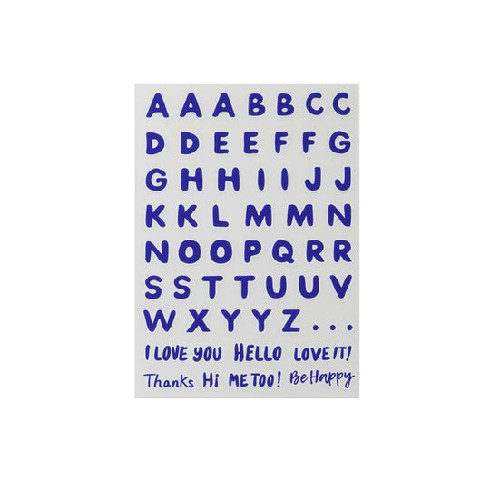 Irodo Fabric Transfer Stickers - Alphabet Blue