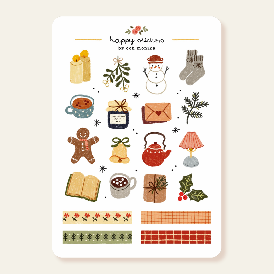 Christmas Coziness - Sticker Sheet | Cozy Winter Stationery
