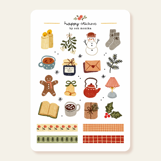 Christmas Coziness - Sticker Sheet | Cozy Winter Stationery