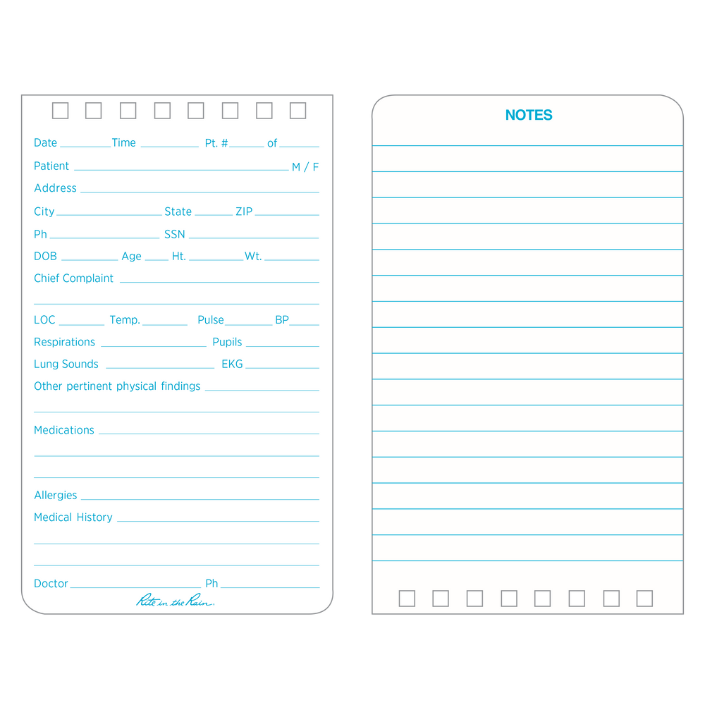 Rite in the Rain EMS Top Spiral Notebook 3" x 5" - Yellow