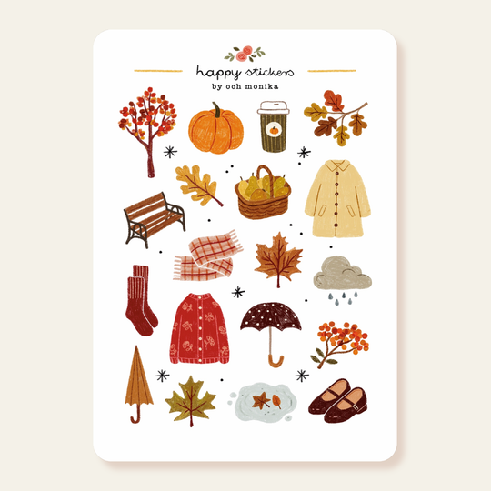 Autumn Walk - Sticker Sheet | Fall Planner Stickers