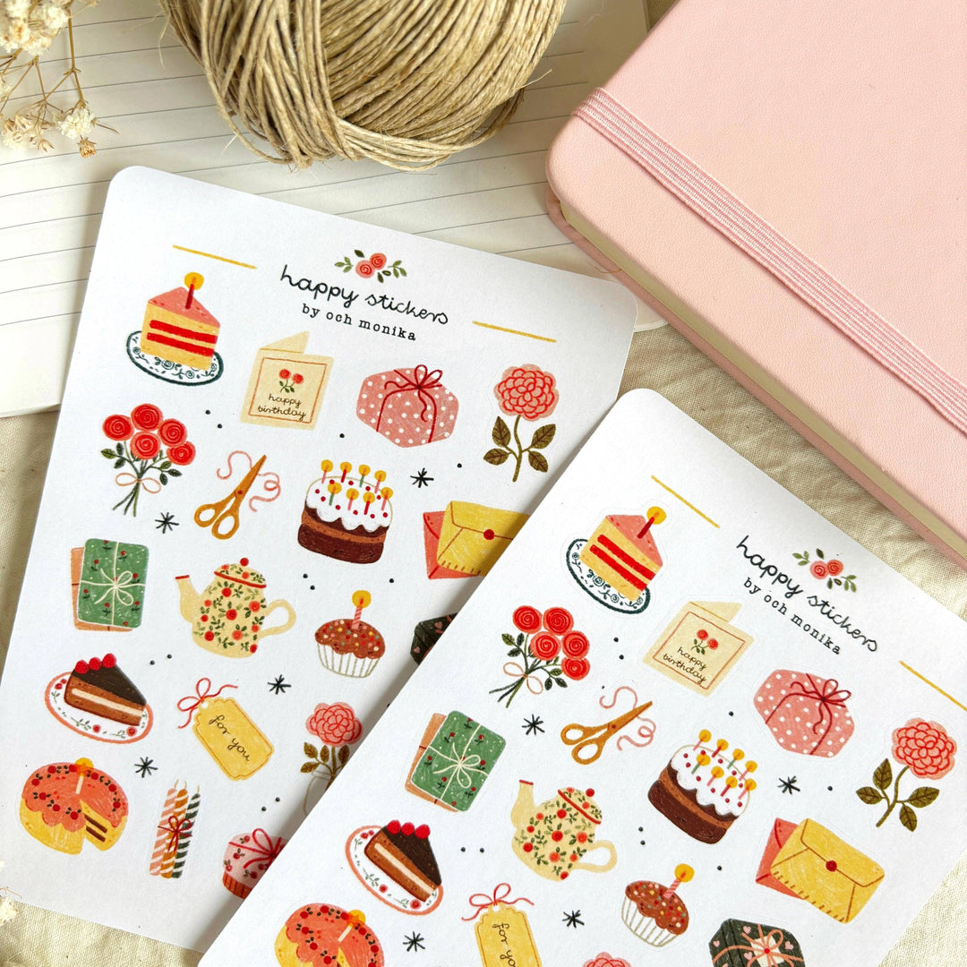 Sweet Birthday - Planner &amp; Journal Stickers | A6 Matte Paper