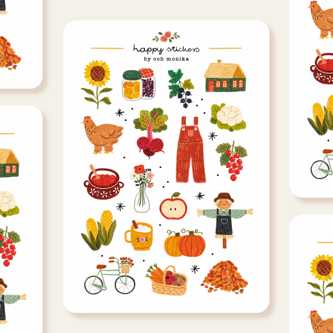 Harvest Time - Sticker Sheet | Autumn Seasonal Decor