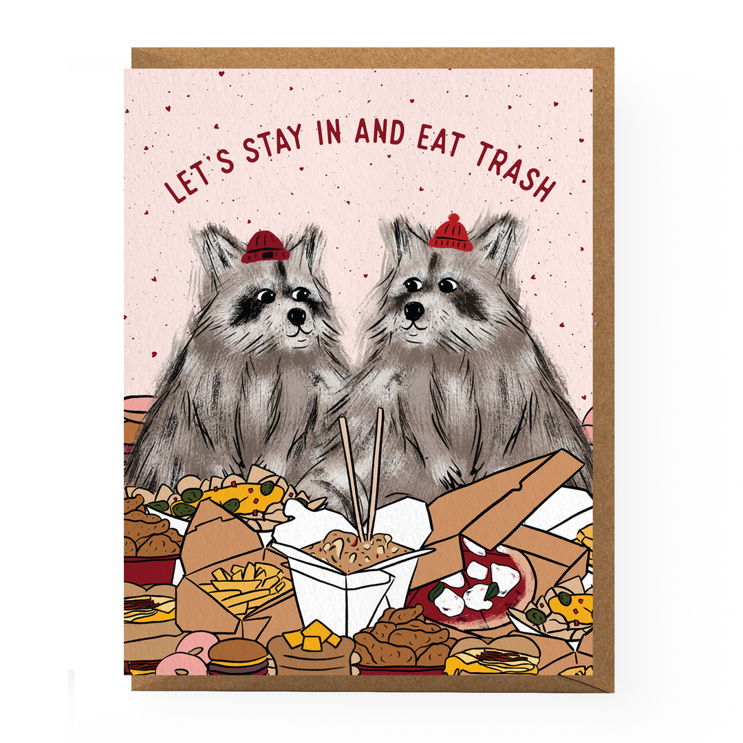 Raccoon Love Card: Clear sleeve