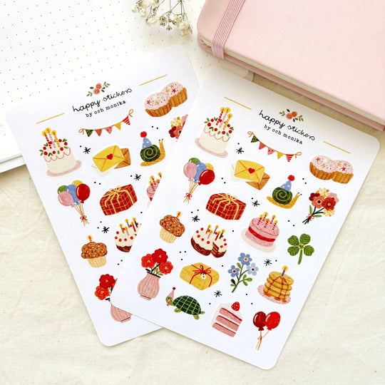 Happy Birthday - Planner &amp; Journal Stickers | A6 Matte Paper