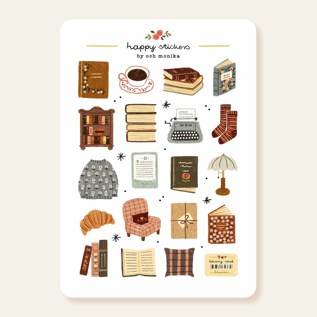 Bookish Corner - Planner &amp; Journal Stickers | A6 Matte Paper