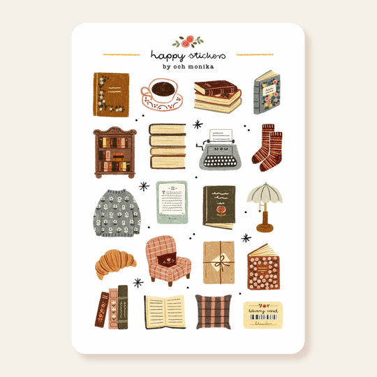 Bookish Corner - Planner &amp; Journal Stickers | A6 Matte Paper