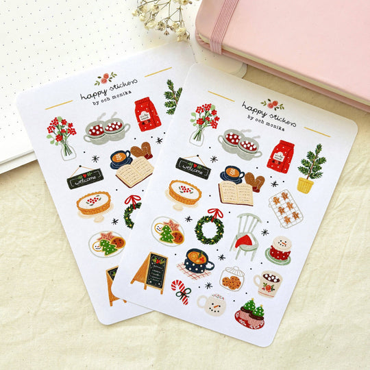 Winter Café - Sticker Sheet | Winter Coffee Decor