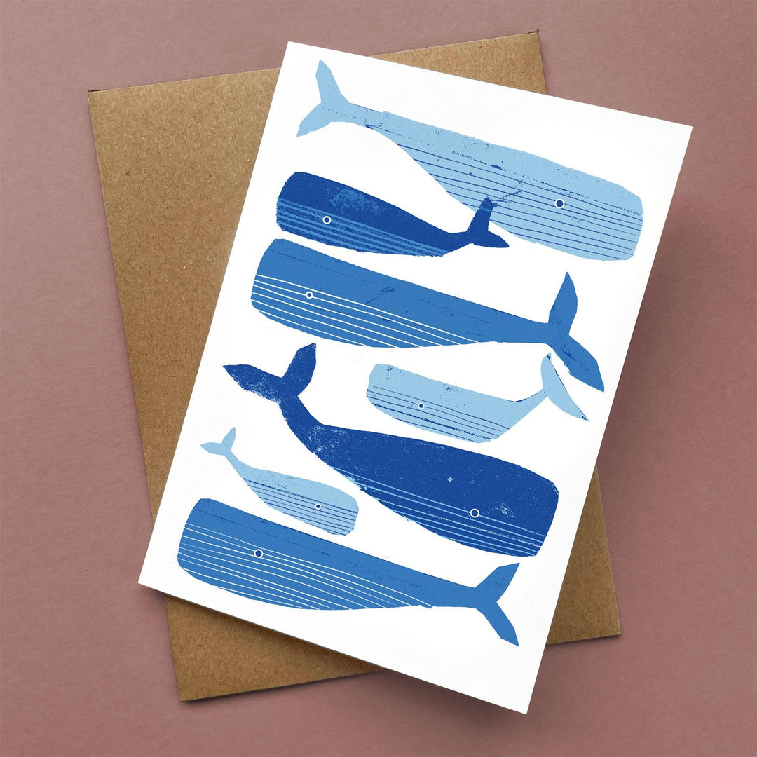Greeting Card Pod of Whales