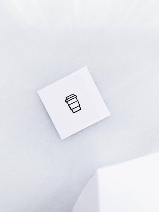 Latte Rubber Stamp • Small Coffee Stamp for Planners