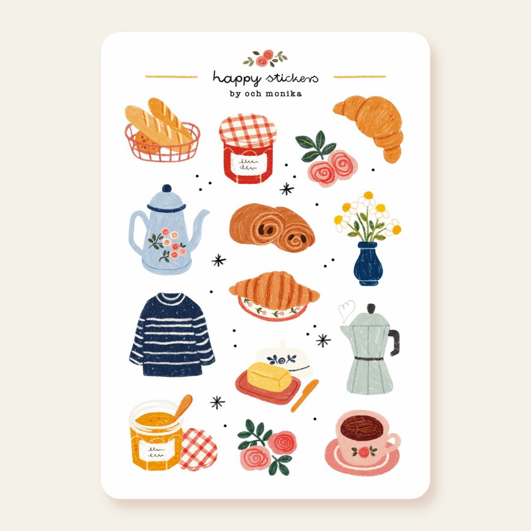 French Breakfast - Planner &amp; Journal Stickers | A6 Matte