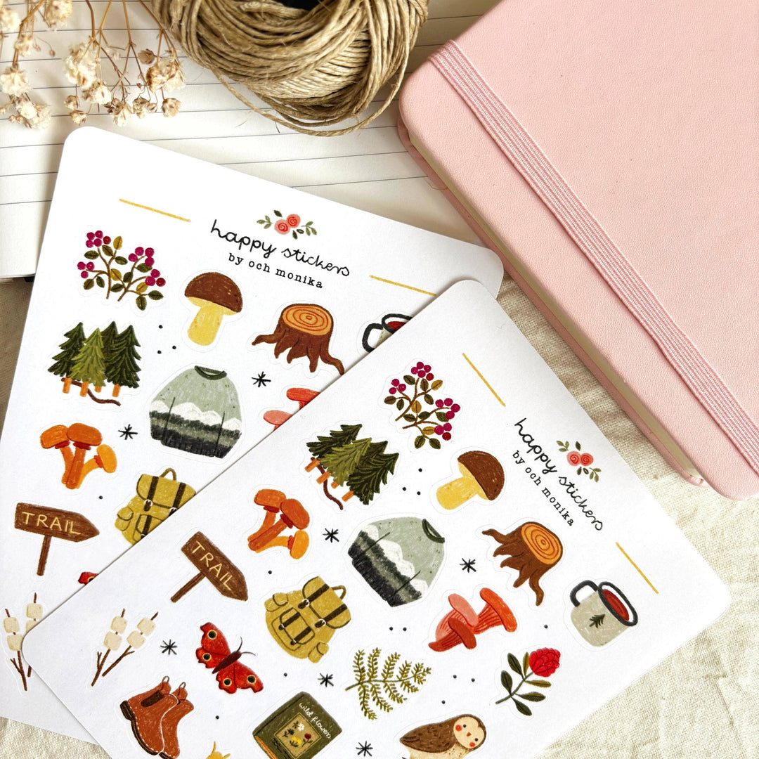 Forest Walks - Sticker Sheet | Nature Lover Stationery