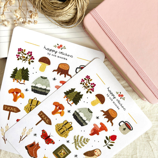 Forest Walks - Sticker Sheet | Nature Lover Stationery