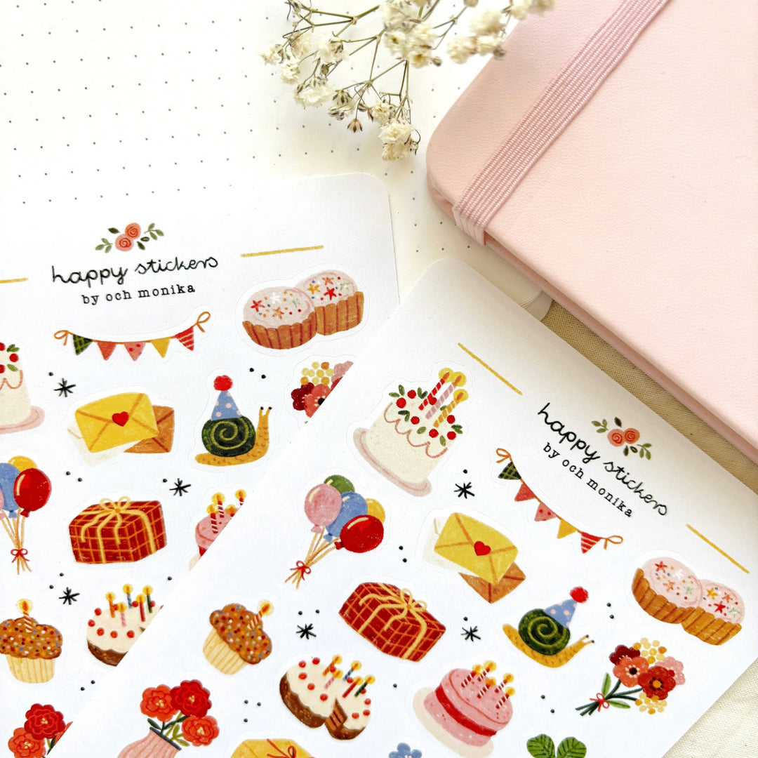 Happy Birthday - Planner &amp; Journal Stickers | A6 Matte Paper