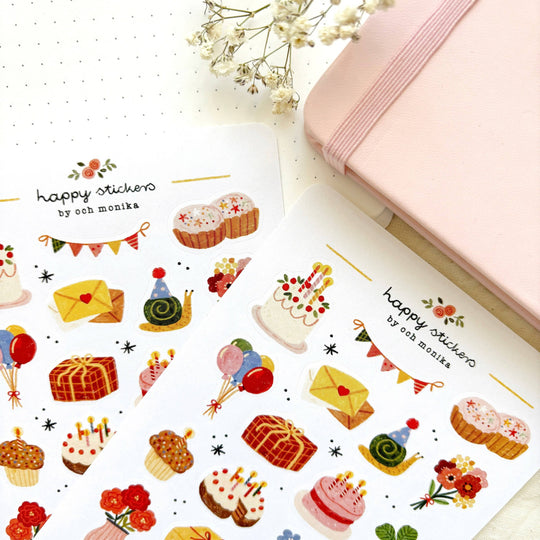Happy Birthday - Planner &amp; Journal Stickers | A6 Matte Paper