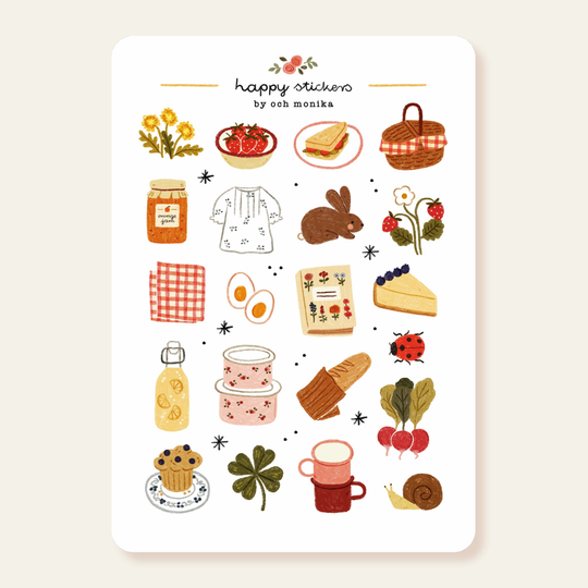 Spring Picnic - Planner &amp; Journal Stickers | A6 Matte Paper