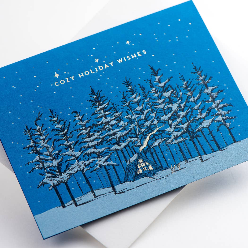 Holiday Cozy A-Frame Card: Single Card