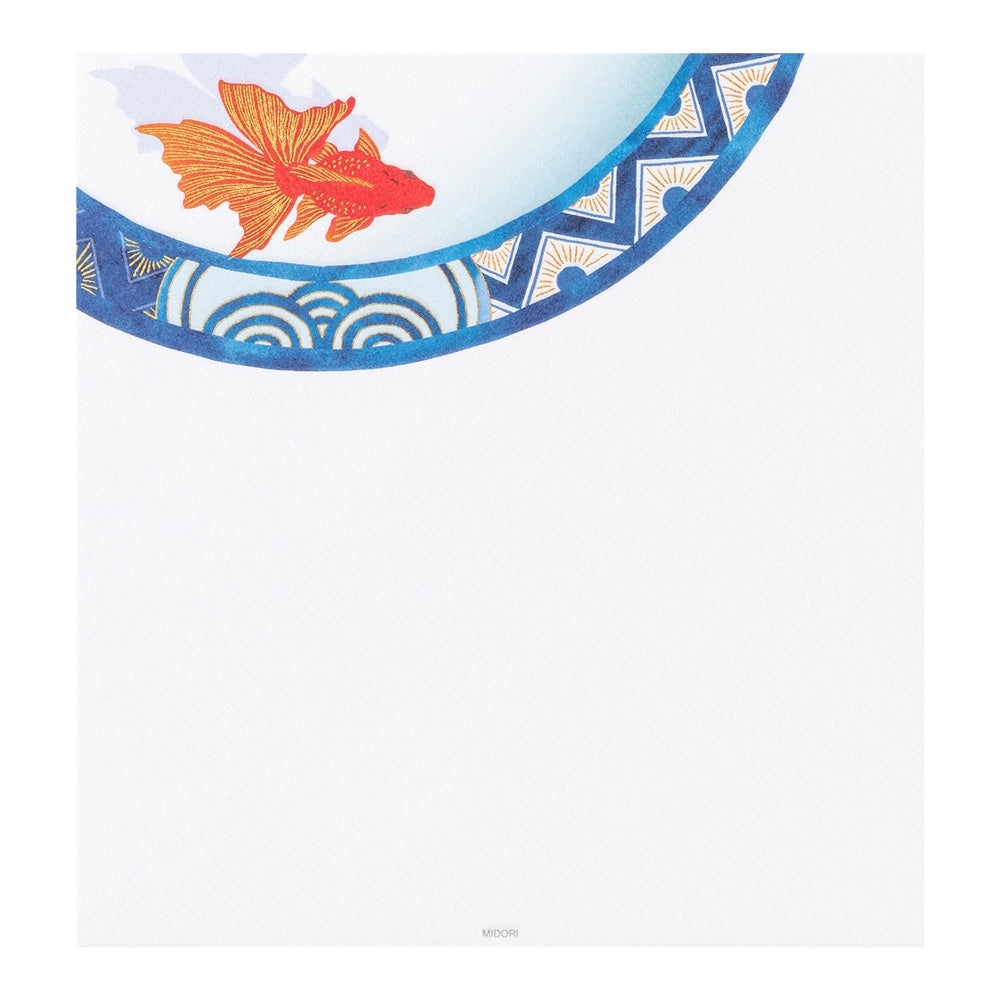 Midori Letter Pad 029 Silk-Printing Goldfish S2
