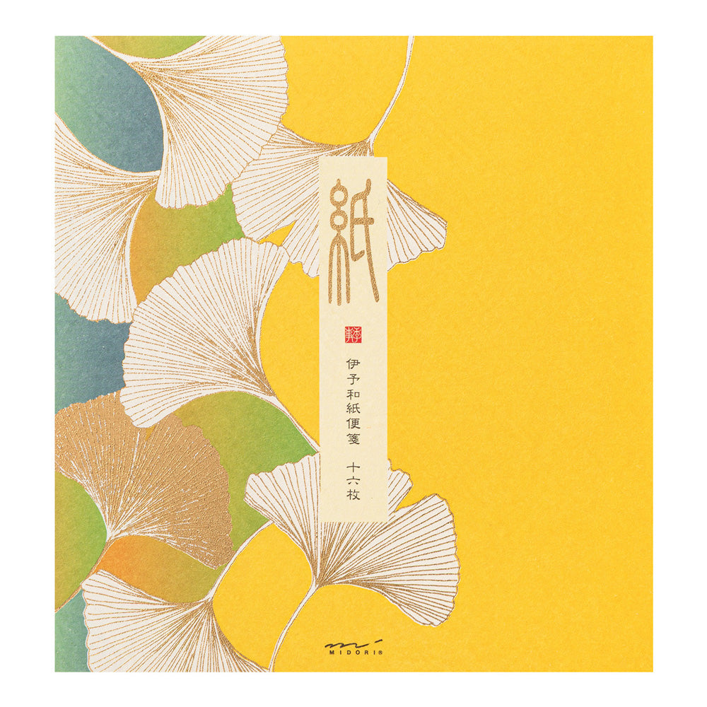 Midori Letter Pad 035 Foil-Stamping Dancing Ginkgo S2