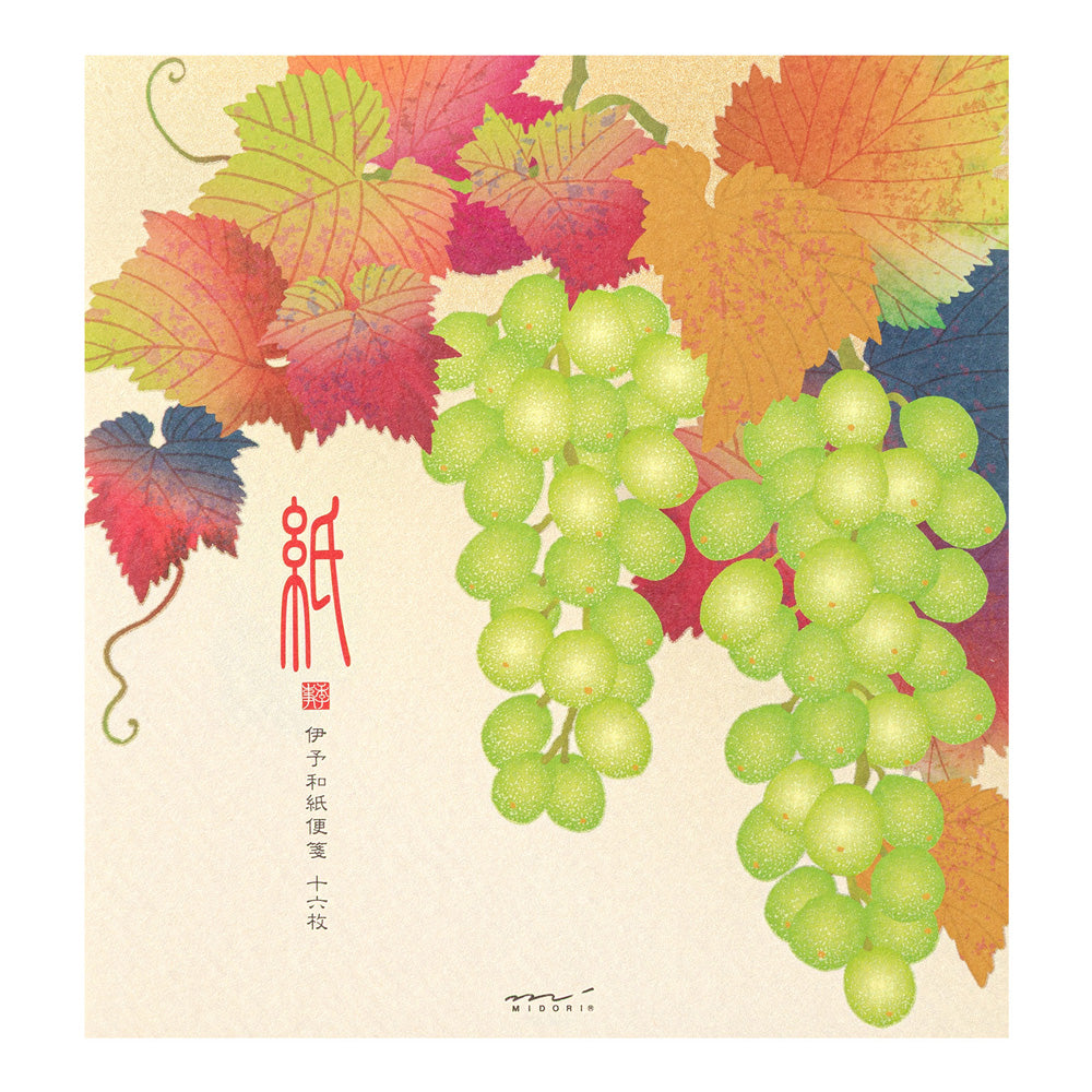 Midori Letter Pad 039 Silk-Printing Grapes S2