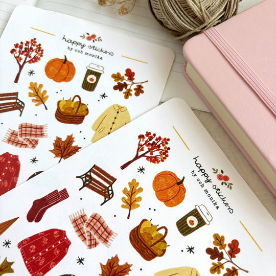 Autumn Walk - Sticker Sheet | Fall Planner Stickers