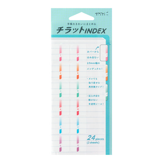 Midori Index Label Chiratto Number Color