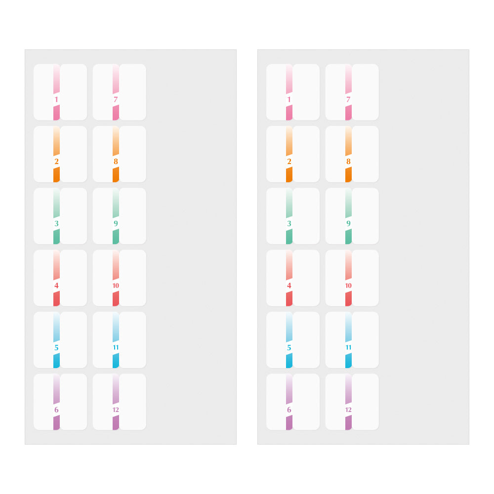 Midori Index Label Chiratto Number Color