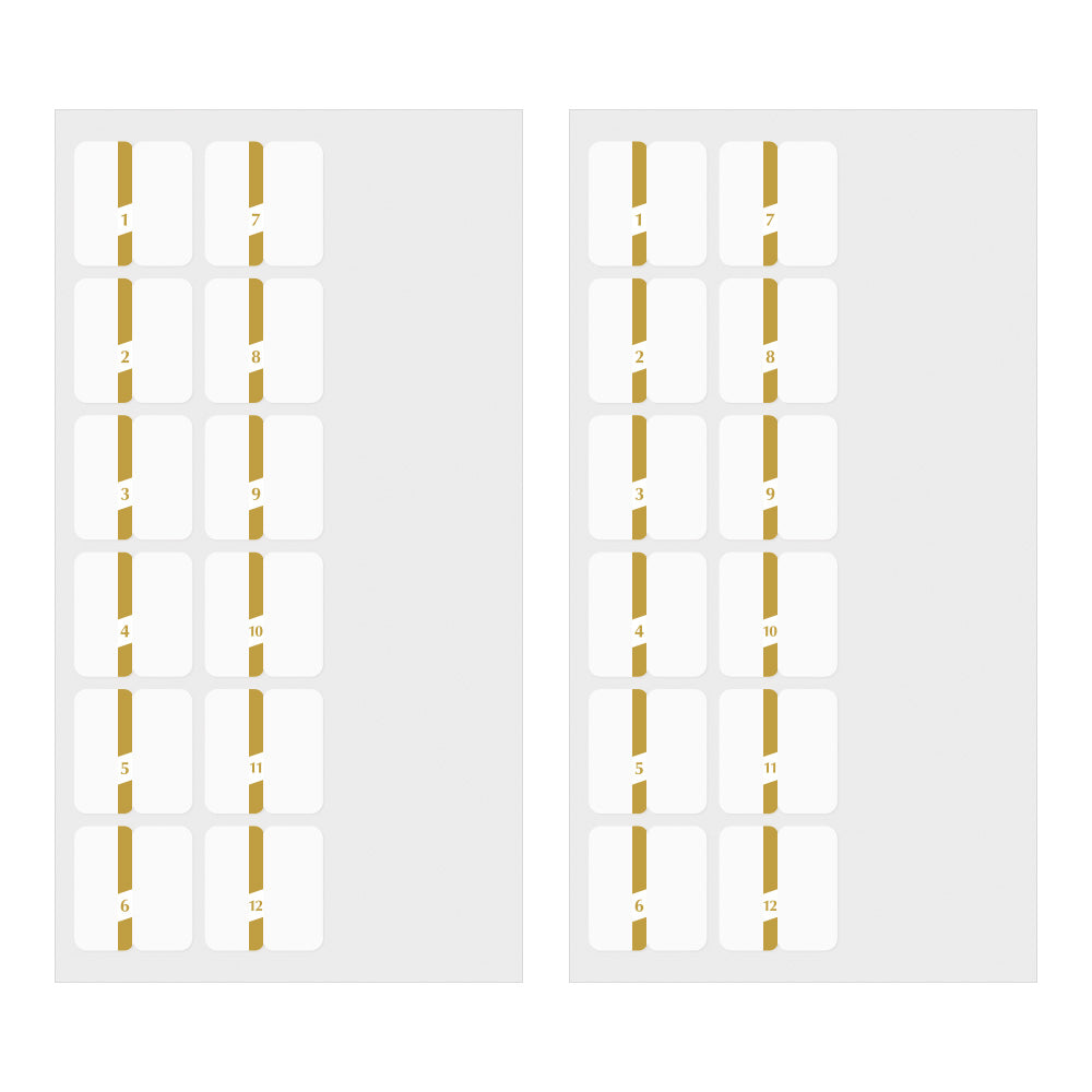 Midori Index Label Chiratto Number Gold