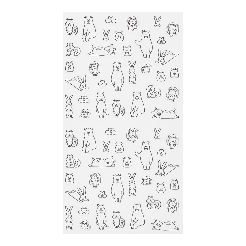 Midori Sticker 2590 Chat Forest Animals
