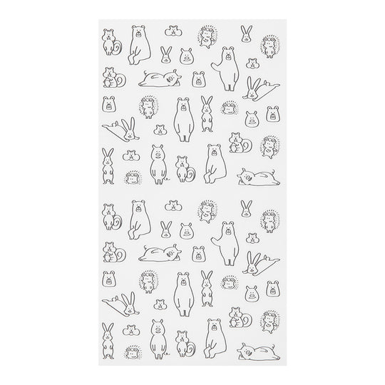 Midori Sticker 2590 Chat Forest Animals