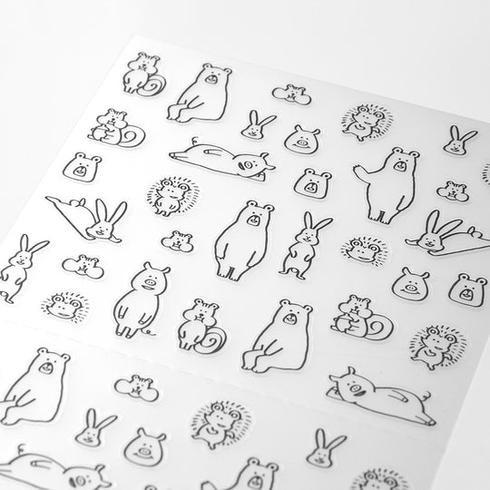 Midori Sticker 2590 Chat Forest Animals
