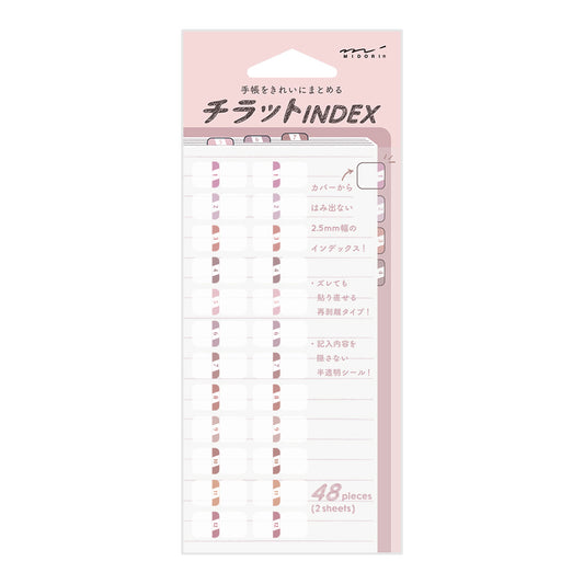 Index Label <S> Chiratto Numbers Pink