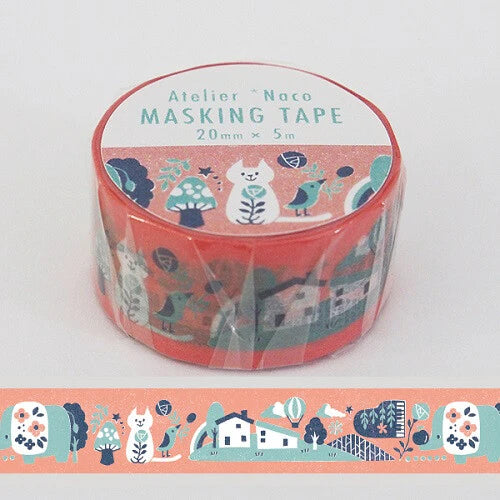 Kodomo No Kao Washi Tape Natsuko Taguchi - House and Animals
