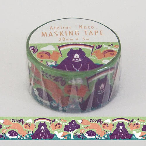 Kodomo No Kao Washi Tape Natsuko Taguchi - Forest Animals
