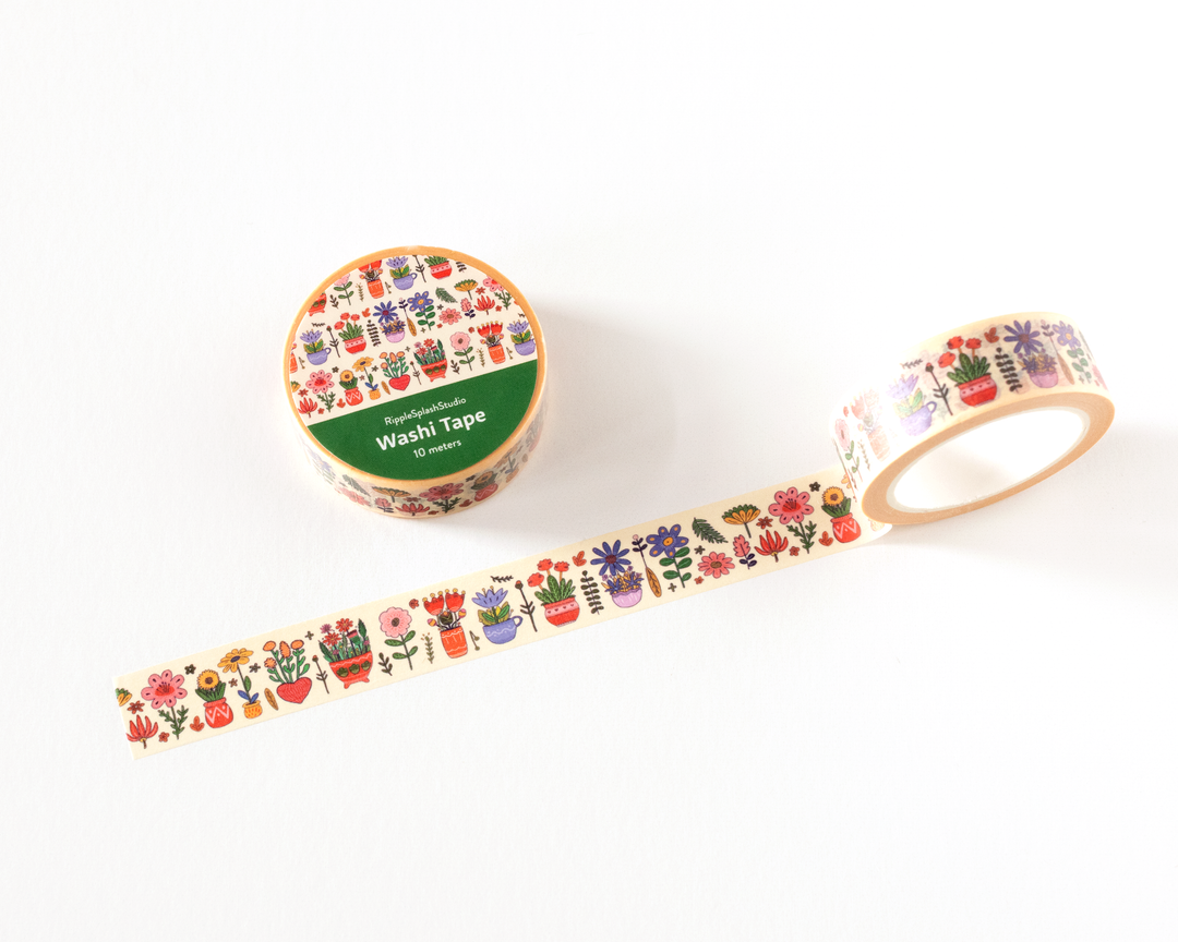 Floral Plant Pots Washi Tape