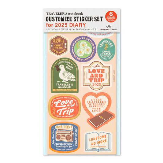 TRAVELER'S notebook 'Love and Trip' Customized Sticker Set for Diary 2025