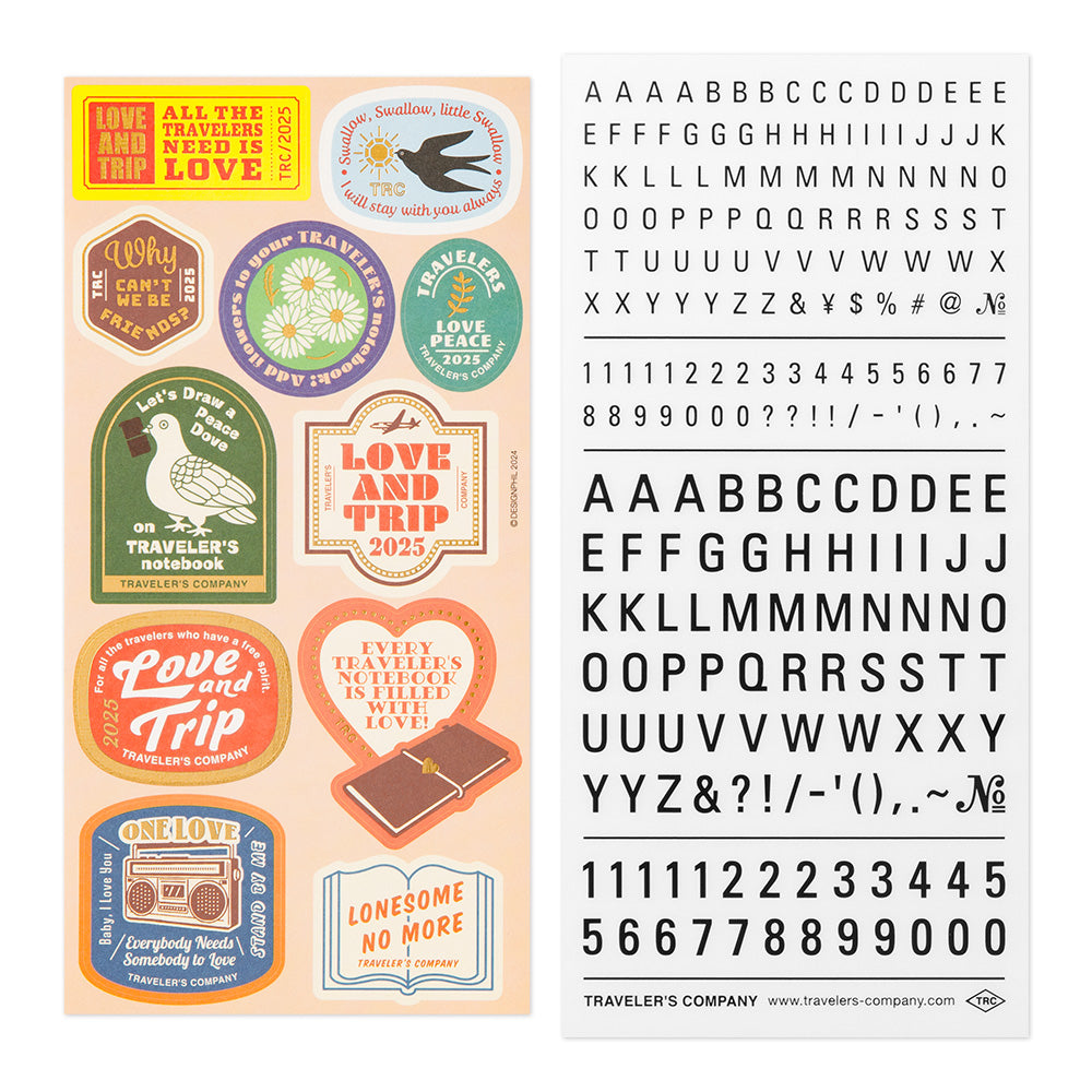 TRAVELER'S notebook 'Love and Trip' Customized Sticker Set for Diary 2025