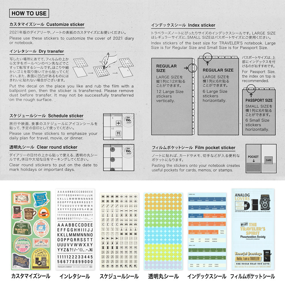 TRAVELER'S notebook Customized Sticker Set for Diary 2026