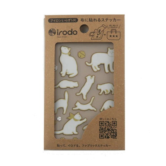 Irodo Fabric Transfer Stickers - Cat2 White*Gold