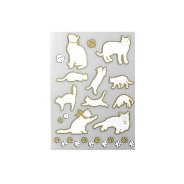 Irodo Fabric Transfer Stickers - Cat2 White*Gold